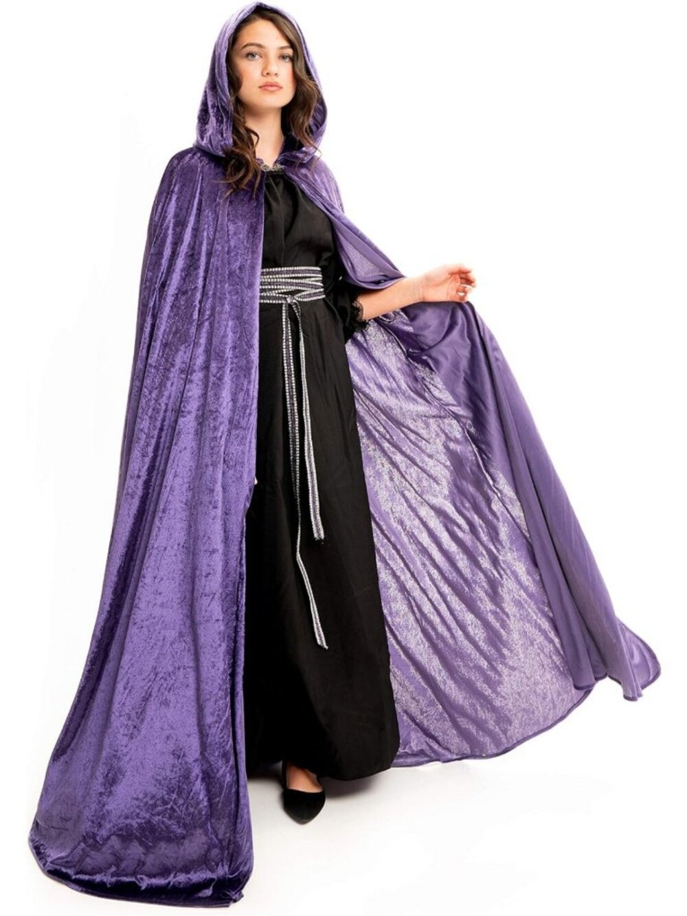 Deluxe Velvet Adult Cloak Cape with Lined Hood - Machine Washable Cosplay